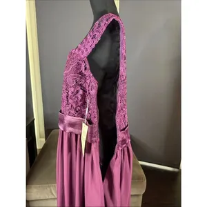 Women’s Purple Lace Bodice Full Length Formal Bridesmaid Dress Size 18 NWT thumbnail 7
