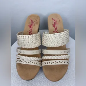 Jellypop women’s Size 8 Cream Woven Strap Wedge Sandals Memory Foam(B95)&✨ thumbnail 3