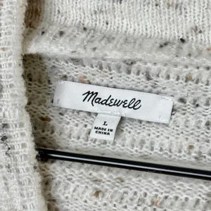 Madewell‎ Wool Belmont Donegal Mock Neck Sweater Cream Flecked Size Large thumbnail 9