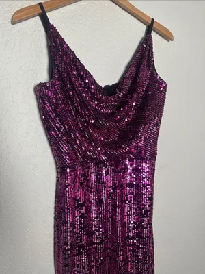 Dress The Population Paloma Sequin Mini Dress Purple Sexy Cocktail Party Evening thumbnail 4