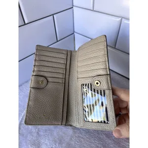 Kate Spade Pebble Leather Wallet Tan Beige Compact ID Multiple Pockets Womens thumbnail 3
