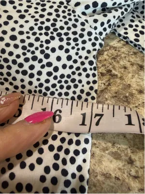 Women's J.Crew Long Sleeve Mock Neck Tee, Size M, White and Black Polka Dot thumbnail 7