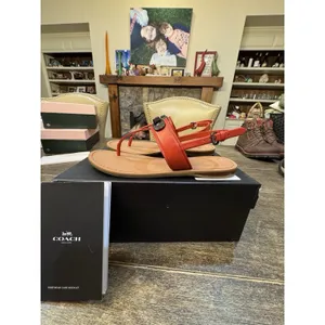 COACH Gracie Swagger Sandals Women's US Size 6M Carmine Red thumbnail 5