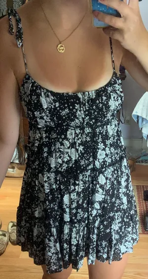 Hazel Boutique Black And White Flora Sundress thumbnail 1