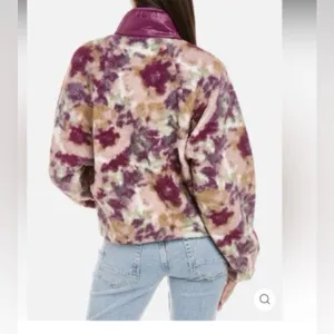 Calme by Johnny Was Purple Floral Printed Fleece‎ Jacket size small thumbnail 2