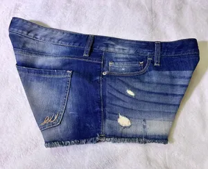 Express Distressed Blue Denim Jean Shorts thumbnail 1