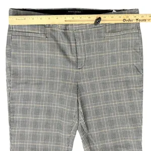 Banana Republic Sloan Plaid Black Tan Slim Leg Trousers Pants size 12 Pockets thumbnail 3