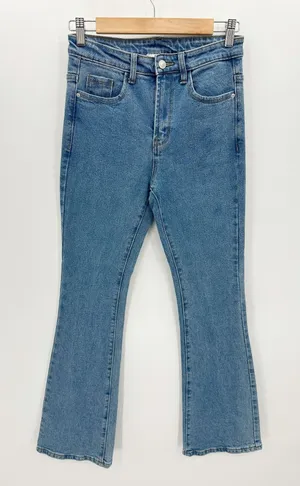 Princess‎ Polly Women Flare Bootcut Denim Jeans Medium Wash Cotton Size 4 thumbnail 1