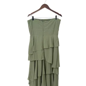 Lulus Gorgeous Essence Sage Strapless Tiered Maxi Dress size Large NWT thumbnail 7