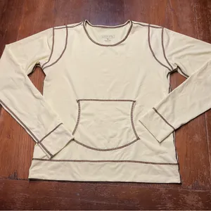 Athleta Long Sleeve Summer Shade Rash Guard Top Yellow/Greenish Sz XS thumbnail 2