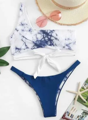 SheIn REVERSIBLE BLUE TYE DYE BIKINI thumbnail 1
