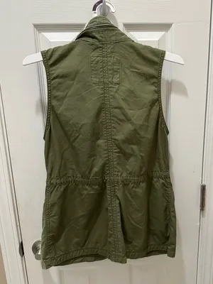 Abercrombie & Fitch 1892 olive green cotton utility vest Medium thumbnail 3