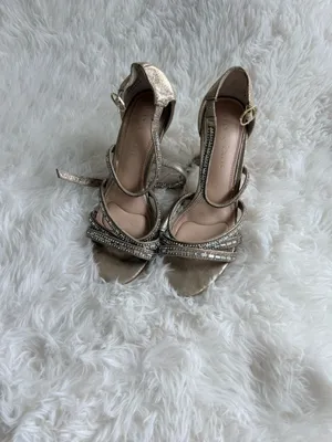 Kelly & Katie Reekie Gold Strappy Rhinestone Heeled Sandals thumbnail 2