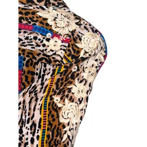 Savanna Jane Leopard Print Embroidered Maxi Dress Small‎ Boho Western thumbnail 6