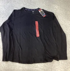 Gap Womens Long Sleeve Tee True Black Crew Neck Shirt XL NWT‎ GP003758 thumbnail 1