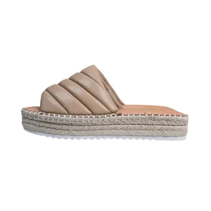 Gianni Bini Womens 7 Evert Leather Platform Slide Sandals in Light Tan thumbnail 4