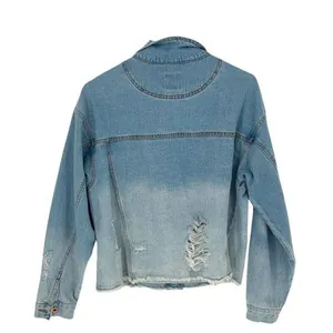 Wild Fable Womens Distressed Long Sleeve Button Denim Jean Jacket‎ Blue Large thumbnail 3