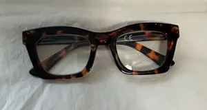 Ladies Tortoiseshell Square Frame Glasses - Brown +3.00 and bluelight blocker thumbnail 1