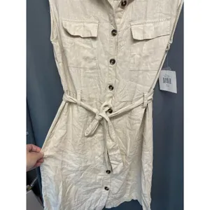 Ellen tracy LINEN BLEND SHIRT DRESS NWT small (b46 ) thumbnail 8