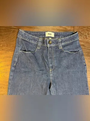 PAIGE Leenah High Rise Wide Leg Jeans Sz 28 Ceremony Dark Wash Stretch Denim thumbnail 4