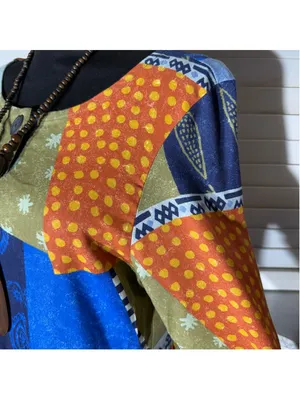 Vintage 90s boho dress patchwork hippie langenlook paisley floral 70s cottage M thumbnail 13