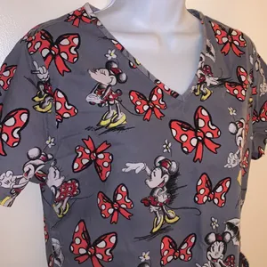-Disney mini mouse design scrubs size XS grey top thumbnail 2