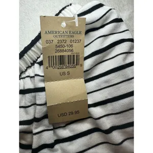 American Eagle Size-S Women's Striped Off The‎ Shoulder Top 3/4 Sleeve Shirt thumbnail 7