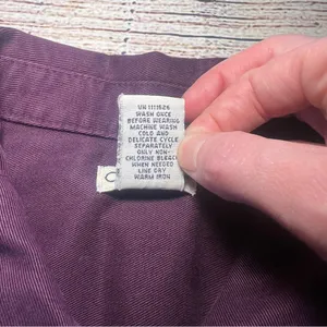 Vintage 90s Cherokee Oversized Button‎ Up Womens Small Pockets Maroon Artsy Boho thumbnail 7