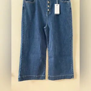 RISEN Jeans High Rise Wide Leg Button Fly Dark Wash Denim Size 2X 18 / 20 NWT thumbnail 7