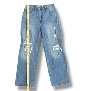 Hollister Curvy Ultra High Rise Dad Jeans 13R W31 L31 Distressed Straight‎ Leg thumbnail 5