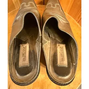 MATISSE Metallic Leather Western Mules Size 7.5M thumbnail 7