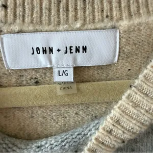 ANTHROPOLOGIE JOHN + Jenn Colorblock Sweater in Black, Gray, and Brown Size Larg thumbnail 3