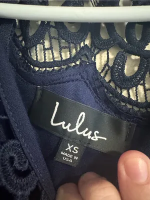 NWT Lulu's Navy Crochet Yoke Fit & Flare Dress thumbnail 2