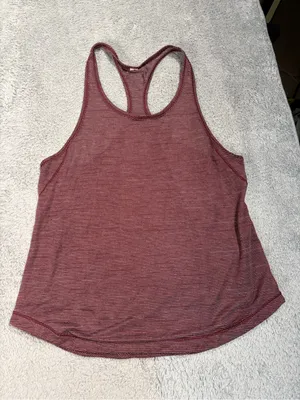 Lululemon Racerback Tank Top Burgundy Stripe thumbnail 1