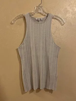 NWT Madewell Signature Shimmer Knit Sweater Tank sz L thumbnail 1