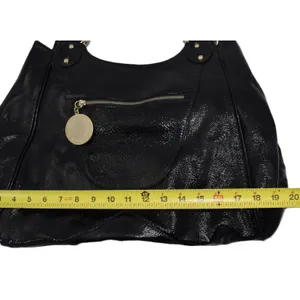 Charles David Hobo Bag Womens Large Black Patent Leather EUC Gold Hardware‎ thumbnail 14