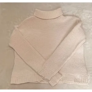 Vince Wool Cashmere Turtleneck Sweater Cream Off White Waffle Knit Small thumbnail 7