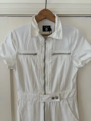 Boohoo Denim Jumpsuit White thumbnail 2