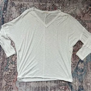 Free People We The Free On My Mind V Neck Dolman Sleeve Relaxed Shirt White Sm thumbnail 8