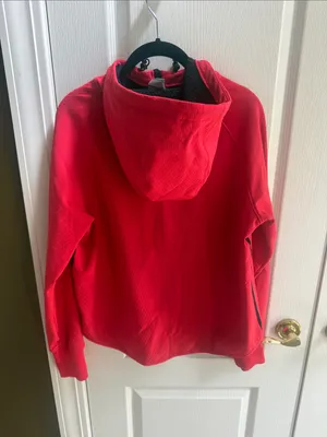 Nike Women’s  Red Hooded Jacket - Lightweight Zip Front thumbnail 2