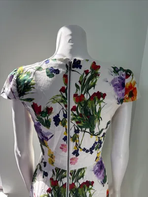Alice + Olivia White Floral Kirby Mini Dress Size 6 thumbnail 8