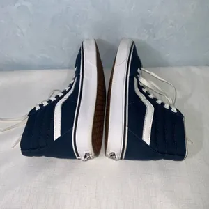 Vans Sk8-Hi Tapered High Top Canvas Shoe~Navy Blue~Unisex~Women’s 7, Men’s 5.5 thumbnail 7