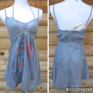 NWT Blue Halter Top Blue Size XS thumbnail 2
