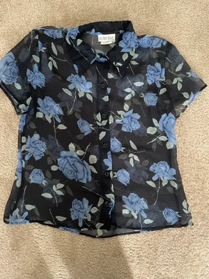 Anchor Blue Vintage sheer floral blouse thumbnail 1