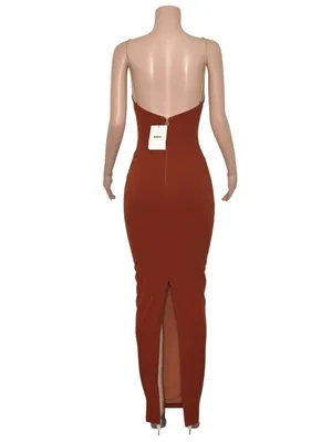 NOOKIE Lexi Chain Gown, Rust, XS thumbnail 5