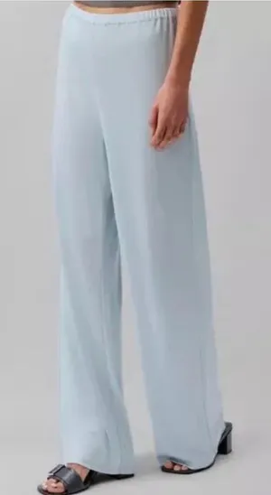 Calvin Klein light cloud blue lounge wear luxury relaxed wide pants large NWT thumbnail 1
