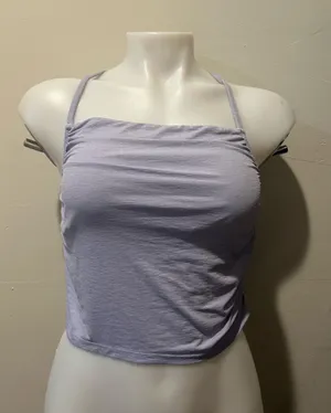Free People Light Lavender Halter Crop Top thumbnail 1