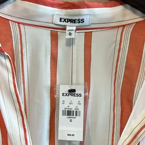 NWT Express Layering Asymmetrical Button V-neck Button Up Collar Career Work B thumbnail 2