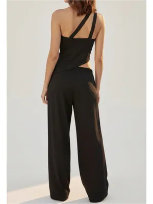 KOOKAÏ Maria One Shoulder Asymmetrical Top, Black, FR34/US2 thumbnail 3