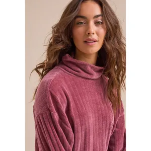 Altar'd State Burgundy Ribbed Turtleneck‎ Cropped Sweater Women's Medium thumbnail 2